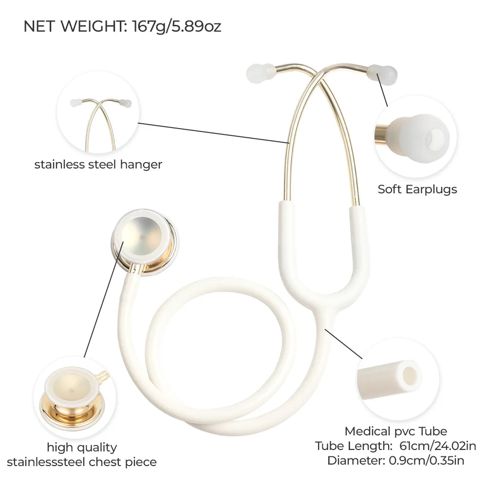 Double sided Medical Stethoscope Professional Heart Lung Cardiology Double Head Stethoscope Nurse Student Vet Medical Equipment