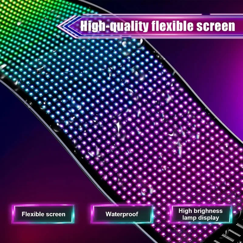 Demon Eye LED Car Window Sign Animated DIY Programmable Rolling Lights Controlled by Bluetooth App