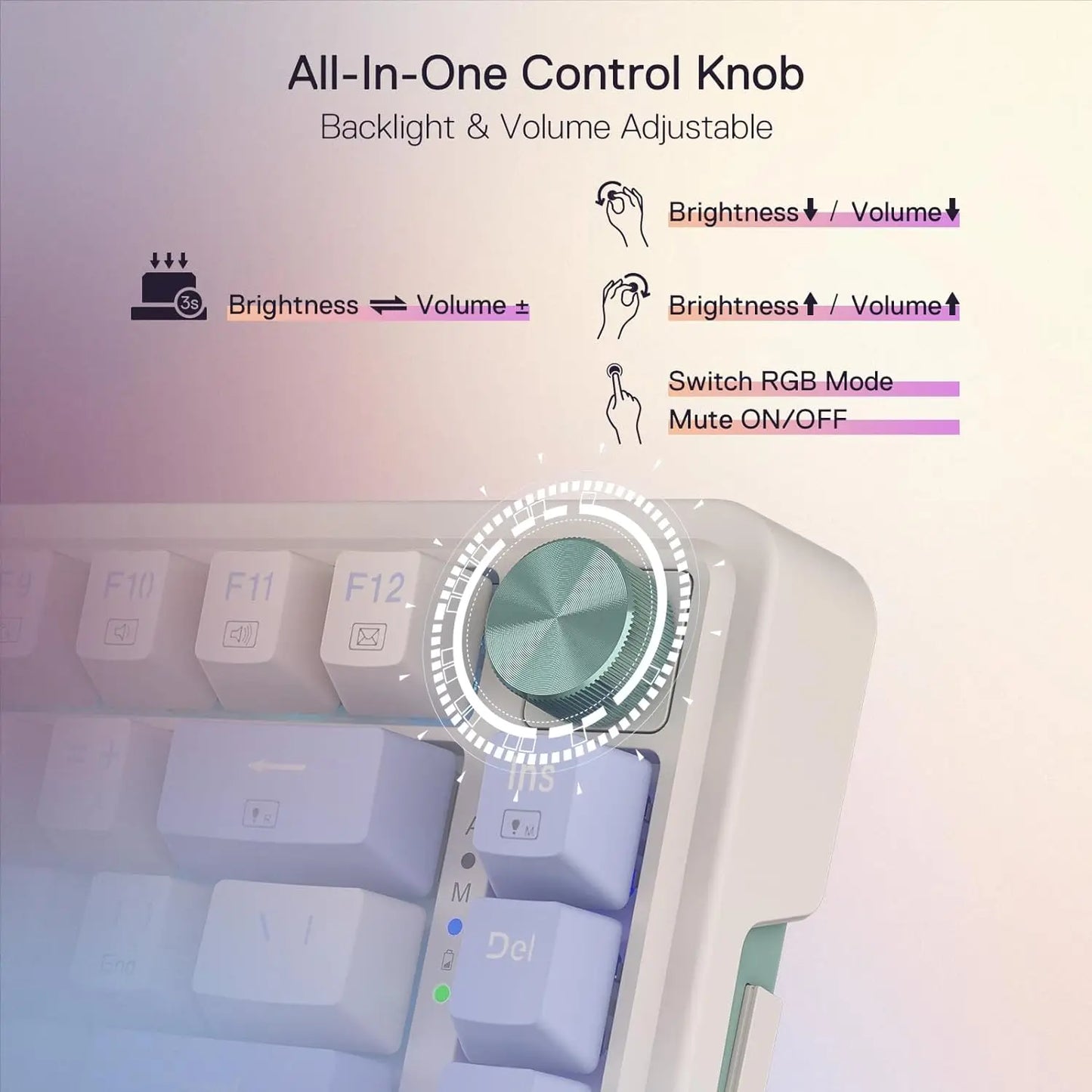 Redragon K673 PRO 75% Wireless Gasket RGB 3-Modes 81 Keys Compact Mechanical Hot-SwapGaming Keyboard