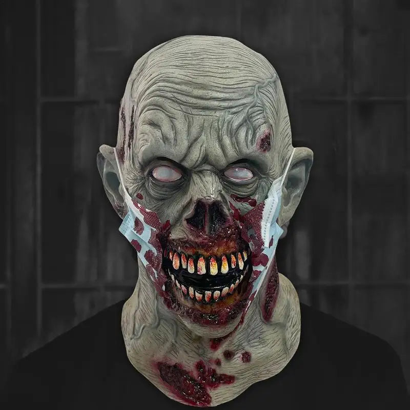 Halloween Zombie Headgear Latex Bloody Zombie Helmets Full Head Decor Terrible Party Cosplay Horror Mask Costume Accessories