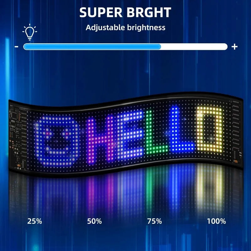 Demon Eye LED Car Window Sign Animated DIY Programmable Rolling Lights Controlled by Bluetooth App