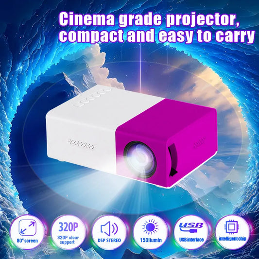 New LED Portable Projector Dlp Full Hd 1000 Lumen HDMI USB Audio Home Theater Media Player Gift Outdoor Travel Mini Projector