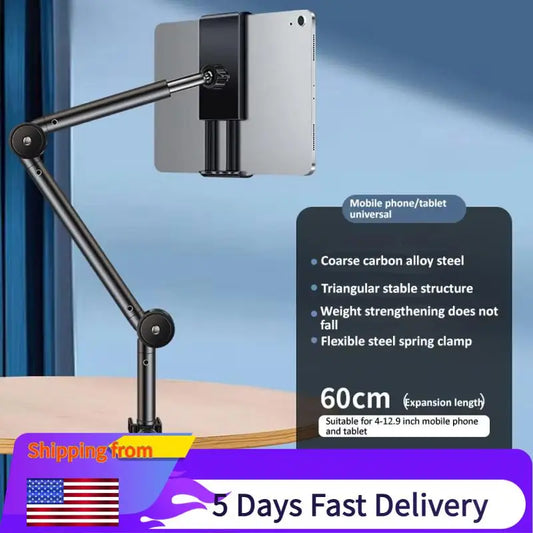 Tablet Holder Stand Smartphone Bed Desktop Tablet for 4 To 12.9Inch Adjustable 360 Long Arm Lazy Holder Bracket Support for Ipad