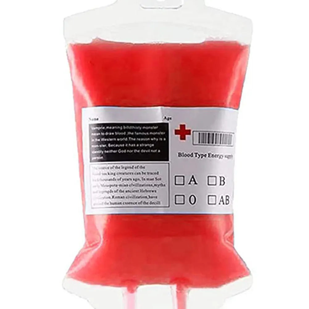 10PCS Blood IV Bags 350ML Halloween Blood Energy Drink Bag Vampire Zombie Drinks Bags for Vampire Cosplay Party Favors