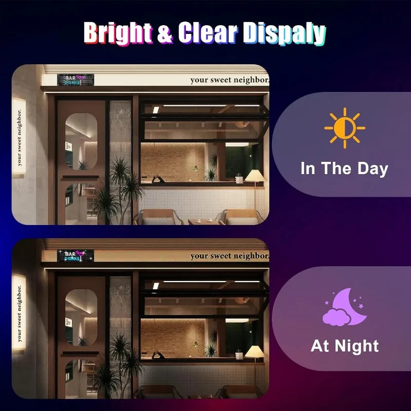 Demon Eye LED Car Window Sign Animated DIY Programmable Rolling Lights Controlled by Bluetooth App