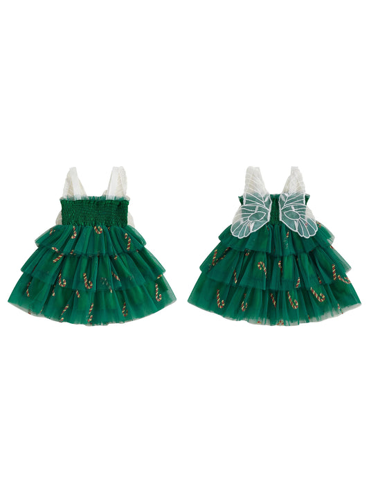 Girls Christmas Dress Sleeveless Unicorn Print Princess Dress for Holiday Party and Special Occasions