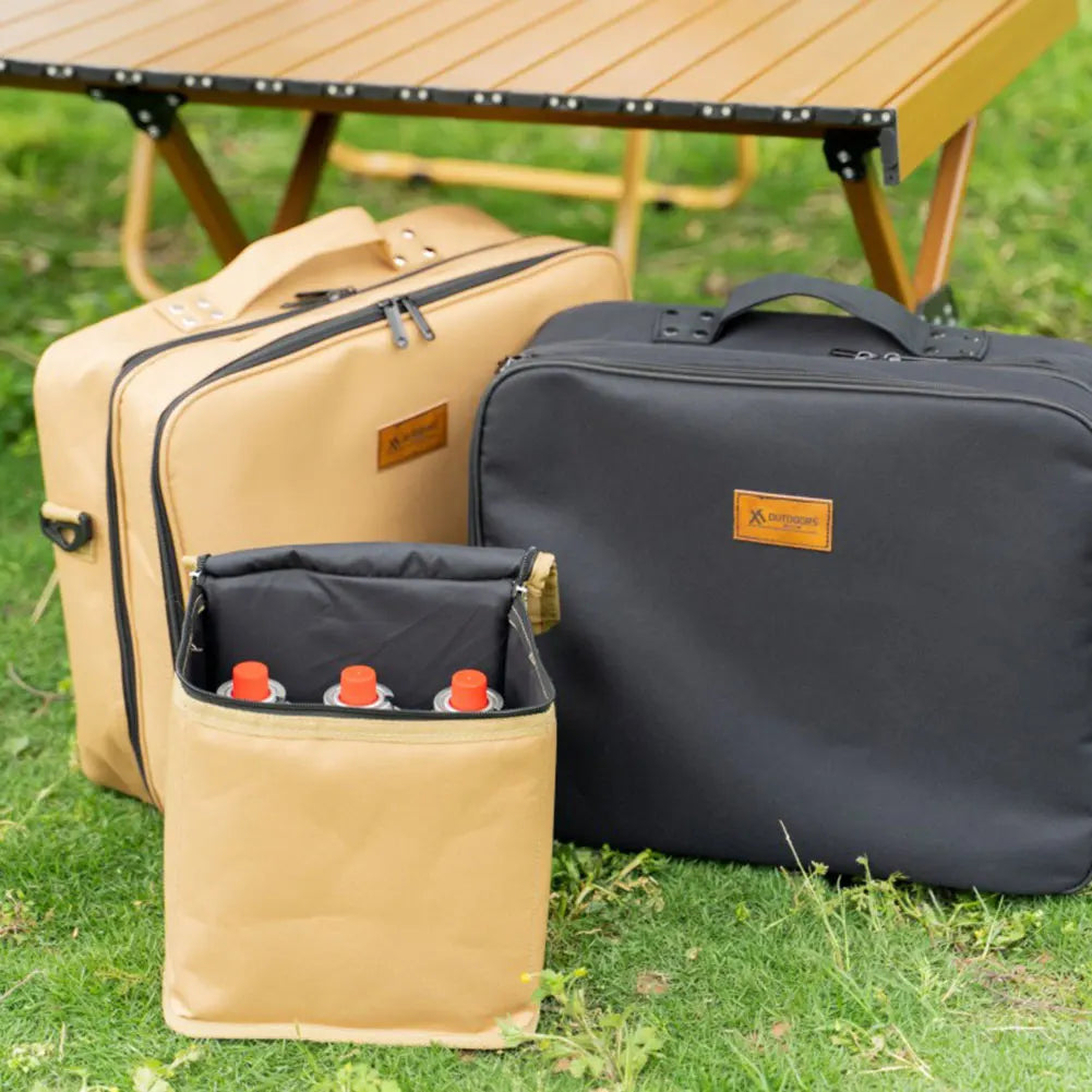 Double Layers Outdoor Camping Gas Tank Storage Bag Oxford Cloth Large Capacity Ground Nail Tool Bag Gas Canister Picnic Bags