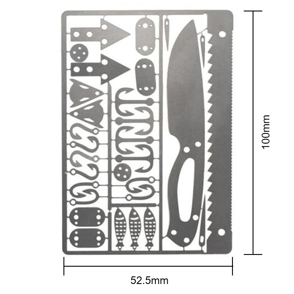 Portable Outdoor EDC Multi Tools Survival Fishing Hook Card for Camping Hiking