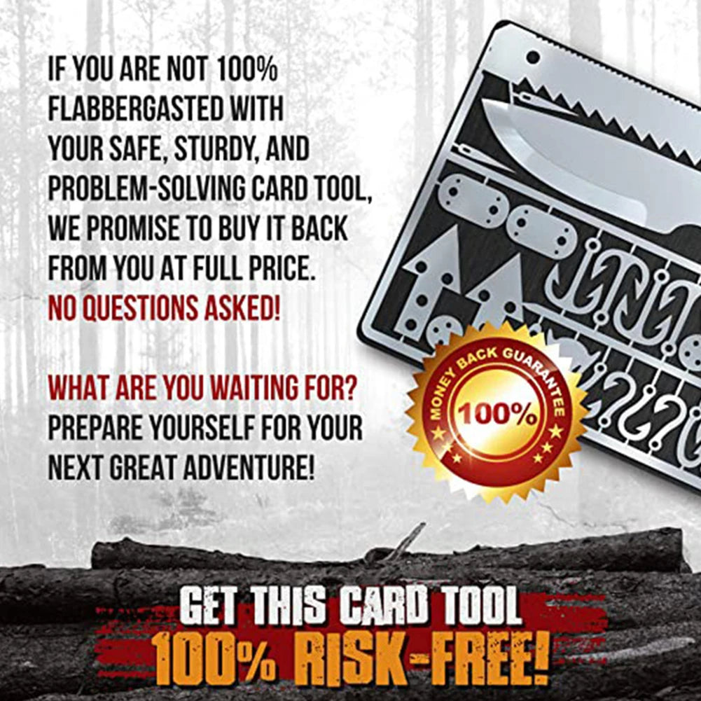 Portable Outdoor EDC Multi Tools Survival Fishing Hook Card for Camping Hiking