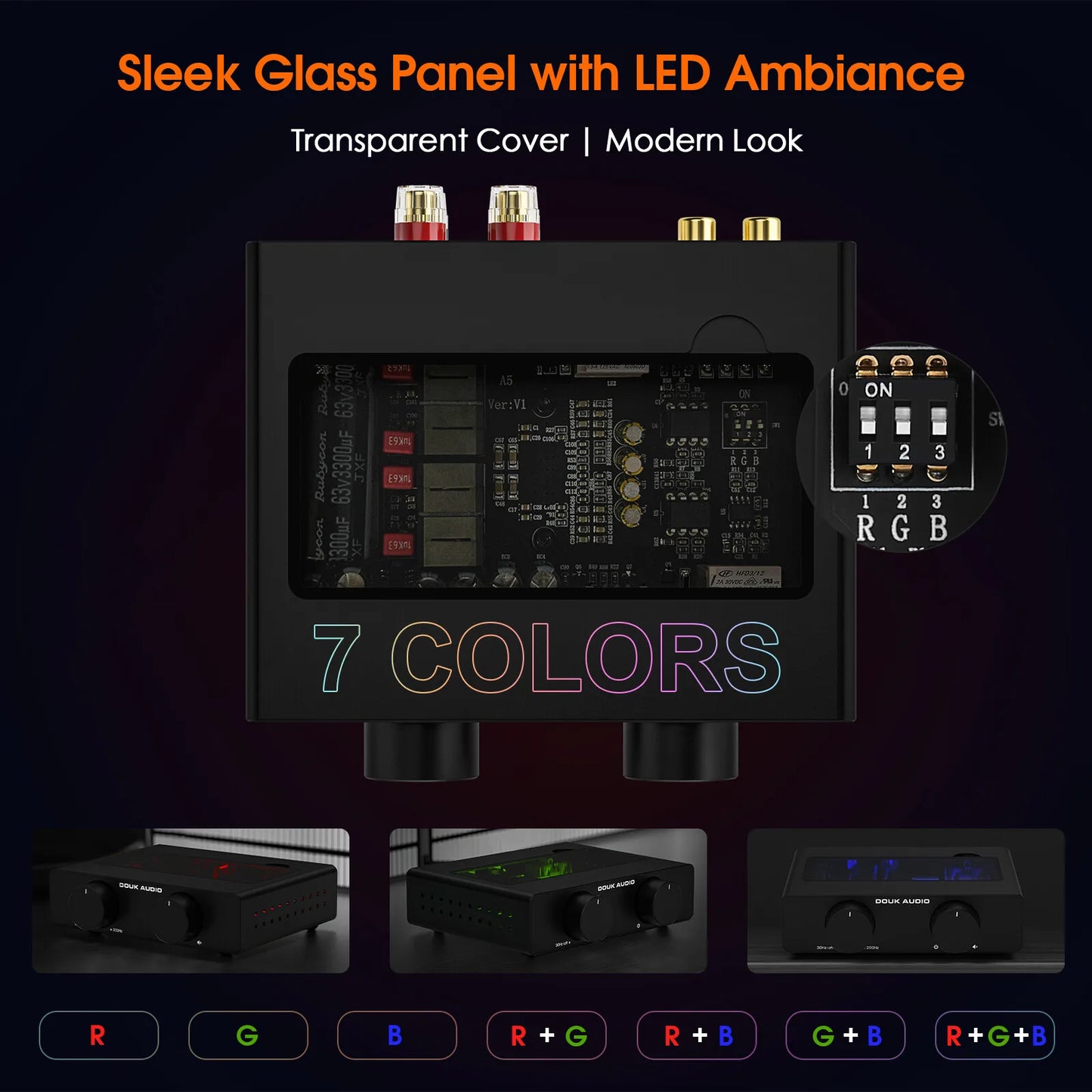 Stereo Amp HiFi Audio Class D Amplifier High-Pass Filter Home Power Desk Amp 300W with 32V/5A Power Supp