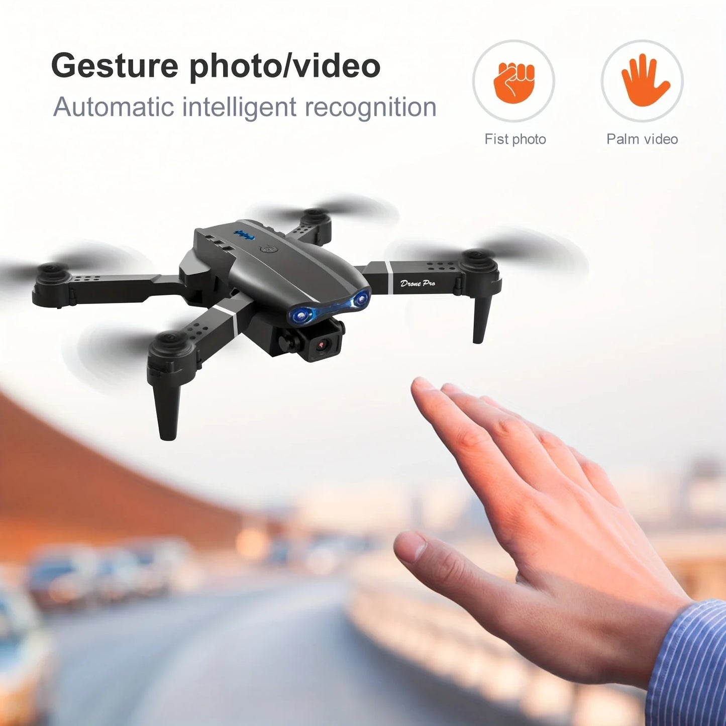 Professional RC Drone, Dual Camera Double Folding RC Quadcopter Height Hold Remote Control Toy, Remote Control Beginner Men'