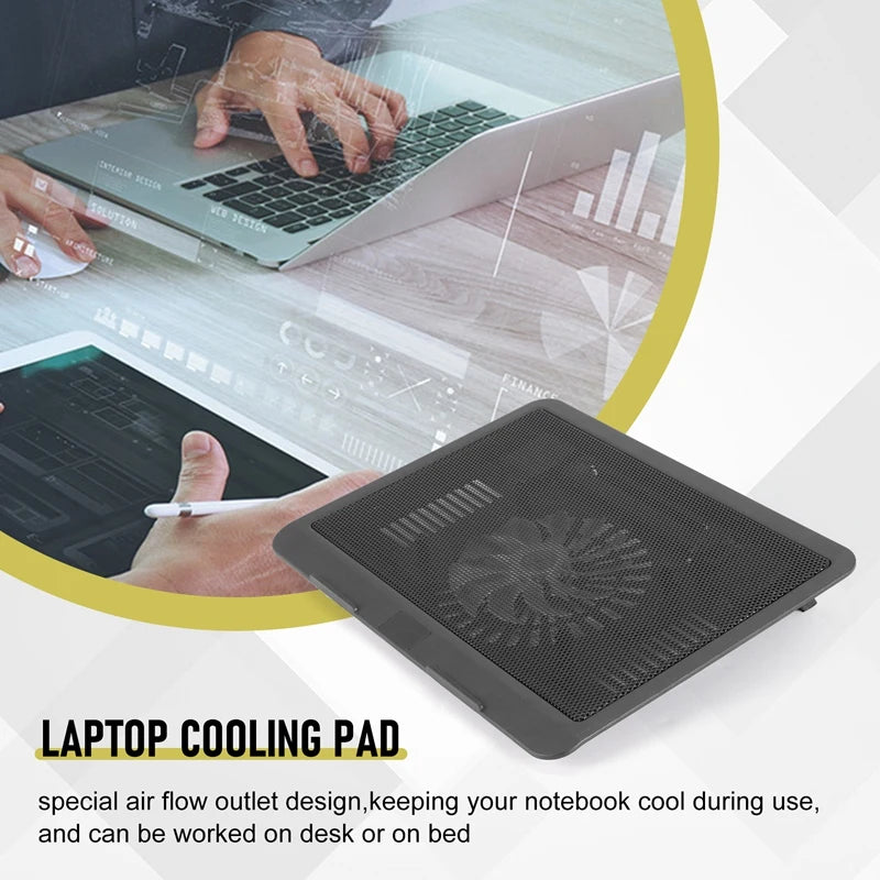 Universal Mute Laptop Cooling Base Strong Winds Tablets Laptop Cooling Pad 14 Inch Large Fan Radiator Laptop Stand Notebook