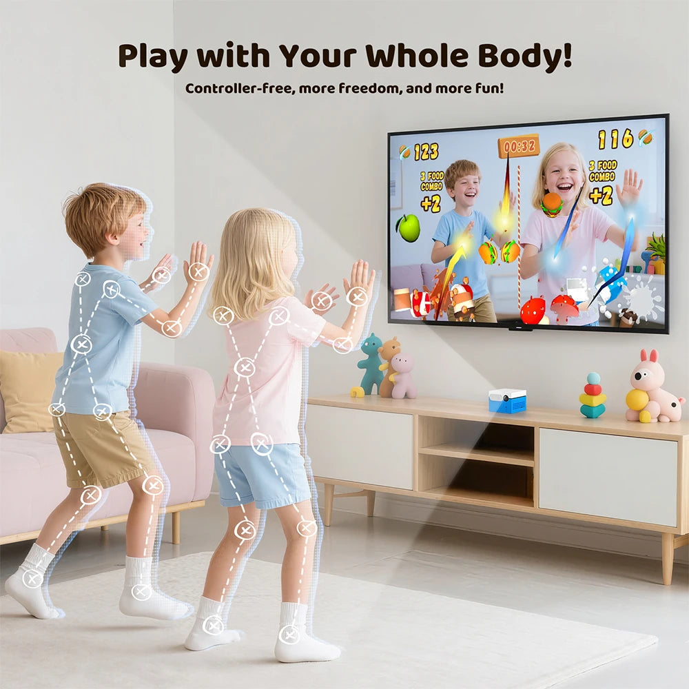 KINHANK Motion X Gaming Console with 20+Games for Kids & Families,Monthly Updat,Plug & Play Indoor Motion-Controlled Game System