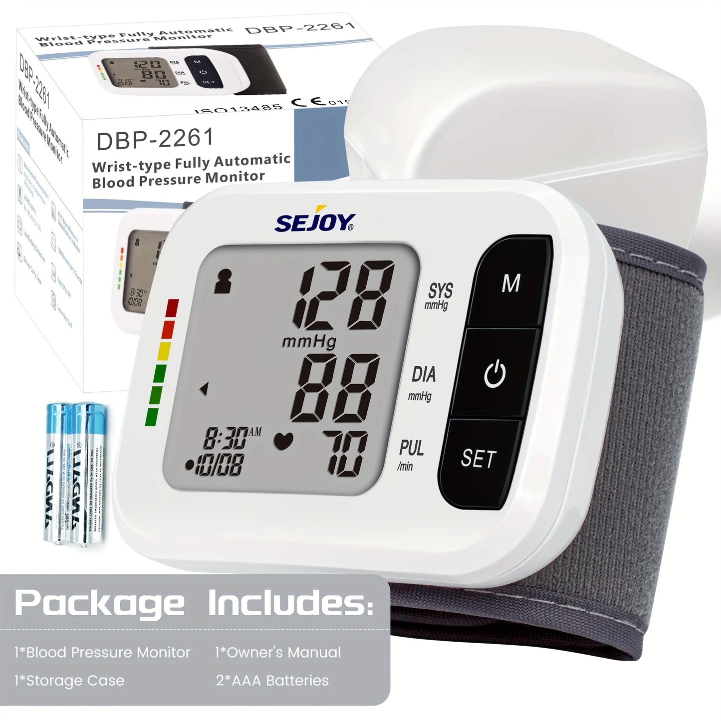 Blood Pressure Machine Wrist Blood Pressure Cuff Wrist BP Monitor Wrist Cuff Automatic Monitor with Heartbeat Detection
