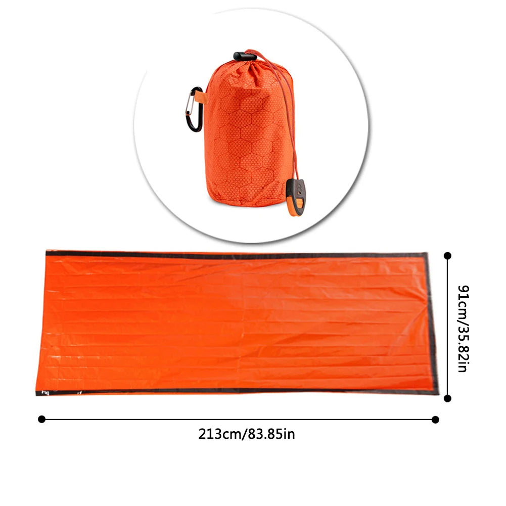 Warm Windproof Waterproof Emergency Sleeping Bag Portable Bivy Sack PE Aluminum Film for Camping Hiking Outdoor
