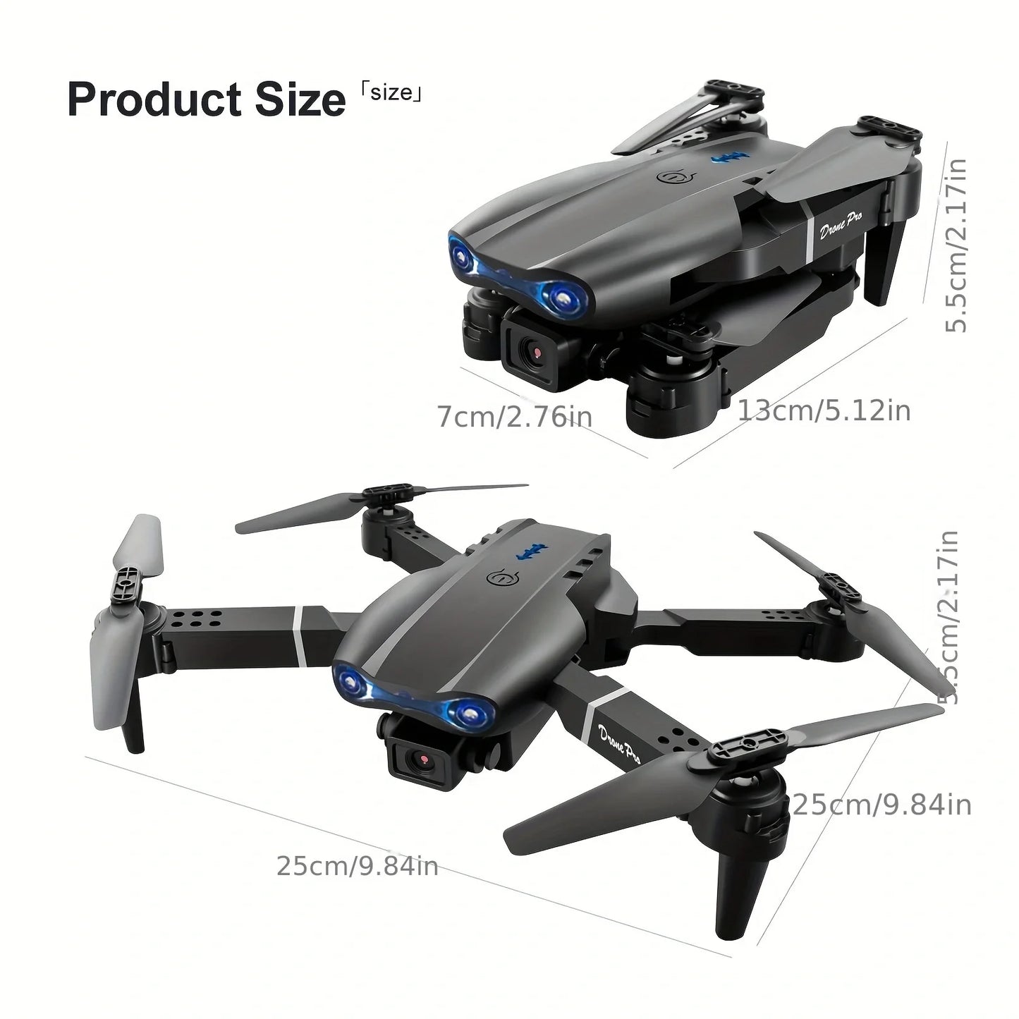 Professional RC Drone, Dual Camera Double Folding RC Quadcopter Height Hold Remote Control Toy, Remote Control Beginner Men'
