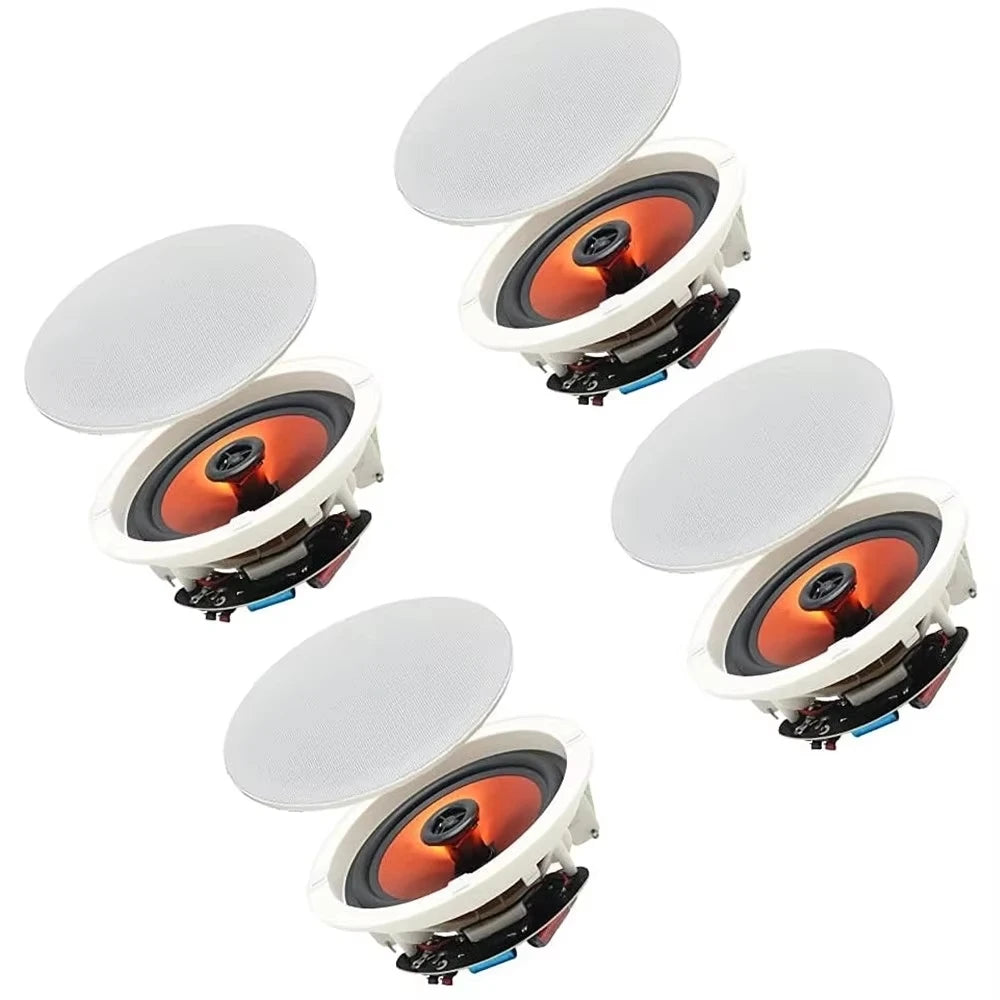 Herdio 6.5" Bluetooth Ceiling Speakers For Indoor Home Theater 600 Watts 2-Way Dome Tweeter Easy Installation 4 Speakers