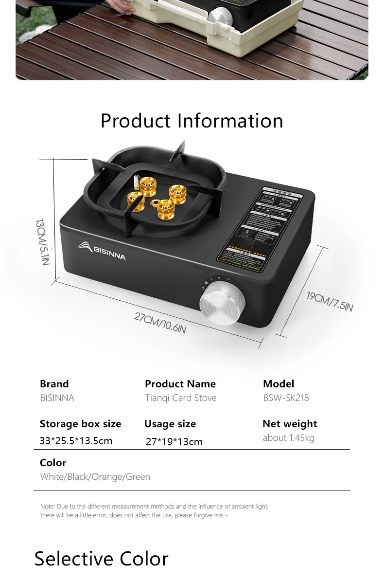 Camping Gas Stove 5800W High Firepower Outdoor Portable Cassette Burner for Picnic Hiking Trekking
