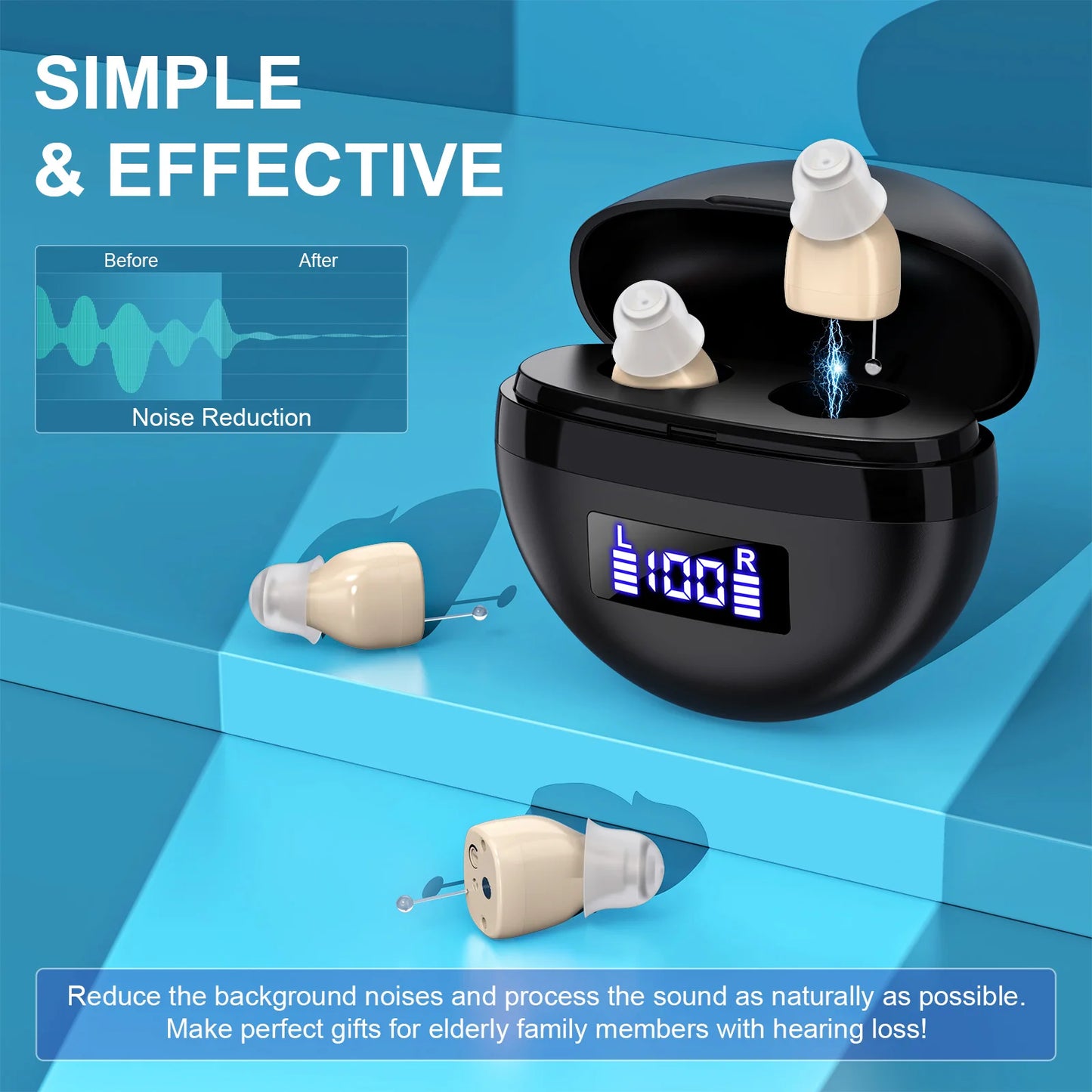 Rechargeable Portable Hearing Aids For Deafness ITE Invisible Hearing Amplifiers Invisible Hearing Amplifiers