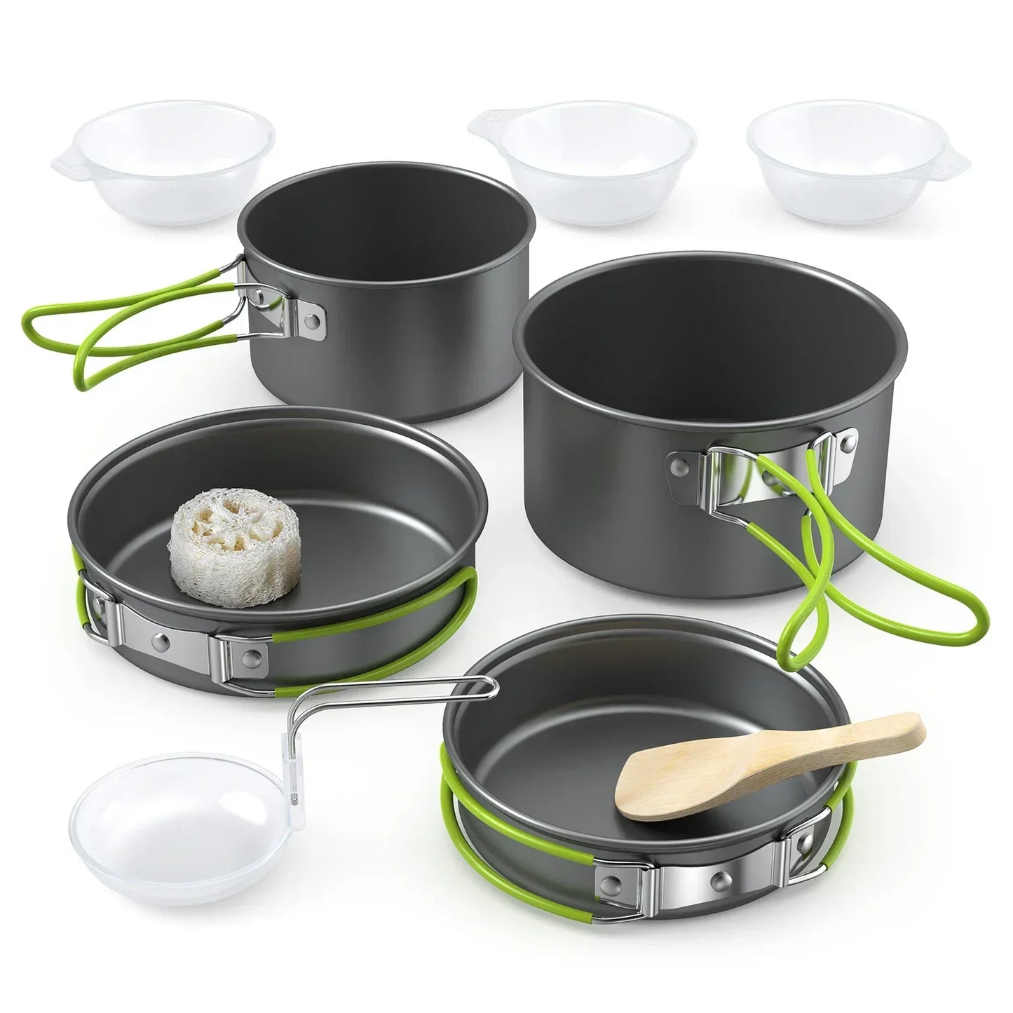 Lixada Portable Outdoor Tableware Camping Cookware 2-3 People Multifunctional Portable Cooking Set for Outdoor Stove