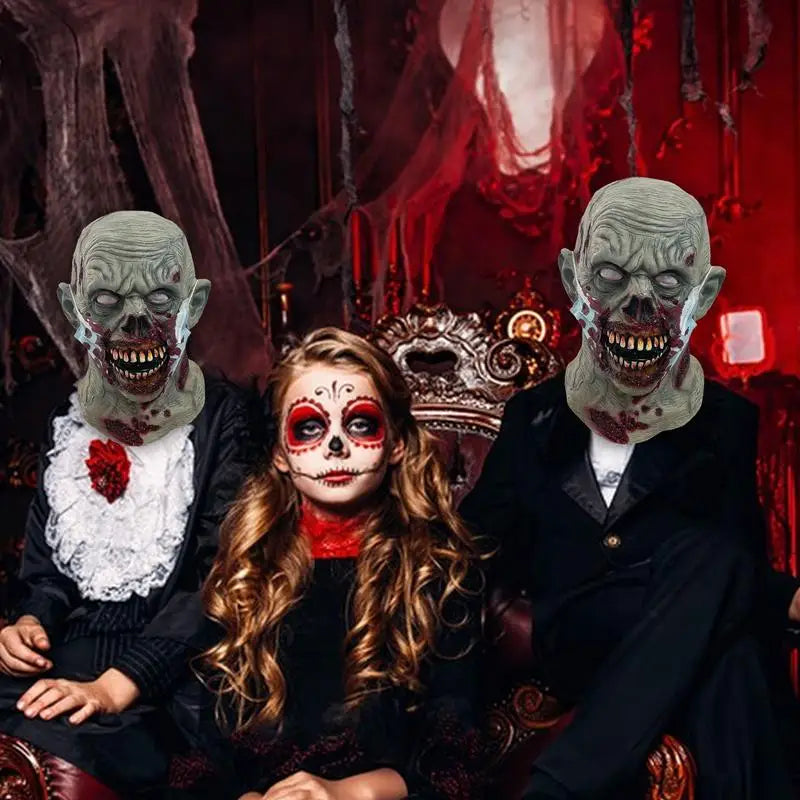 Halloween Zombie Headgear Latex Bloody Zombie Helmets Full Head Decor Terrible Party Cosplay Horror Mask Costume Accessories