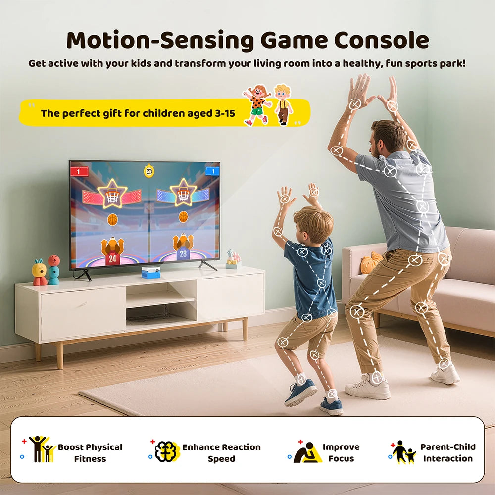 KINHANK Motion X Gaming Console with 20+Games for Kids & Families,Monthly Updat,Plug & Play Indoor Motion-Controlled Game System