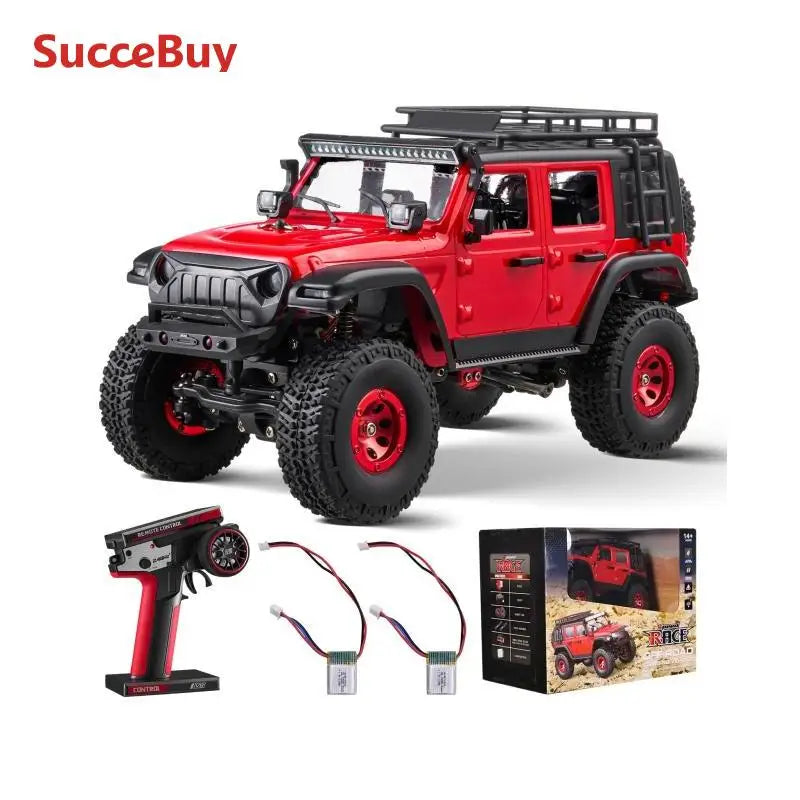 SucceBuy RC Cars 3km/h 1/24 Off Road All Terrain 4WD with Full Lighting Remote Control Racing Truck for Adults and Kids Toys