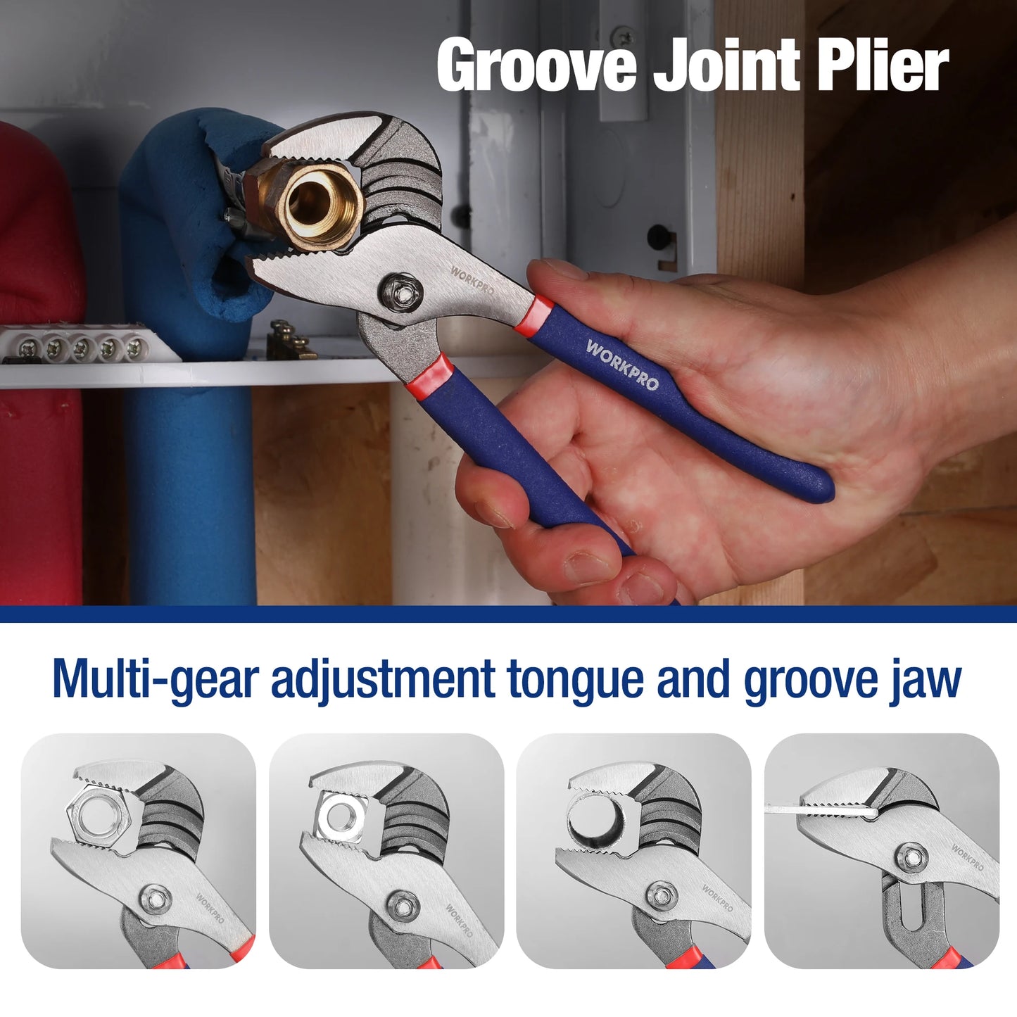 7-piece  Pliers Set with Groove Joint, Long Nose, Slip Joint, Linesman and Diagonal Pliers for DIY