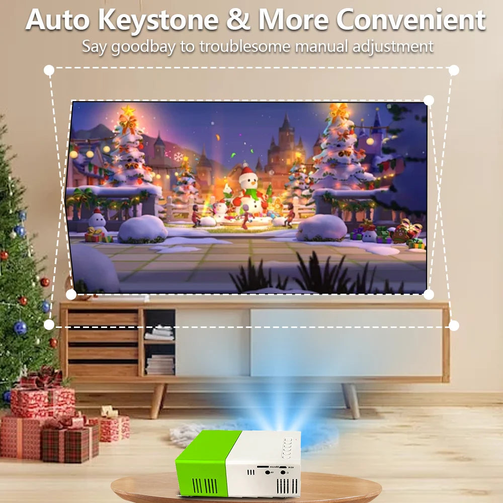 New HD Mini Projector Portable with Remote Control Audio Home Theater Media Player Beamer Outdoor Travel Entertainment Projector