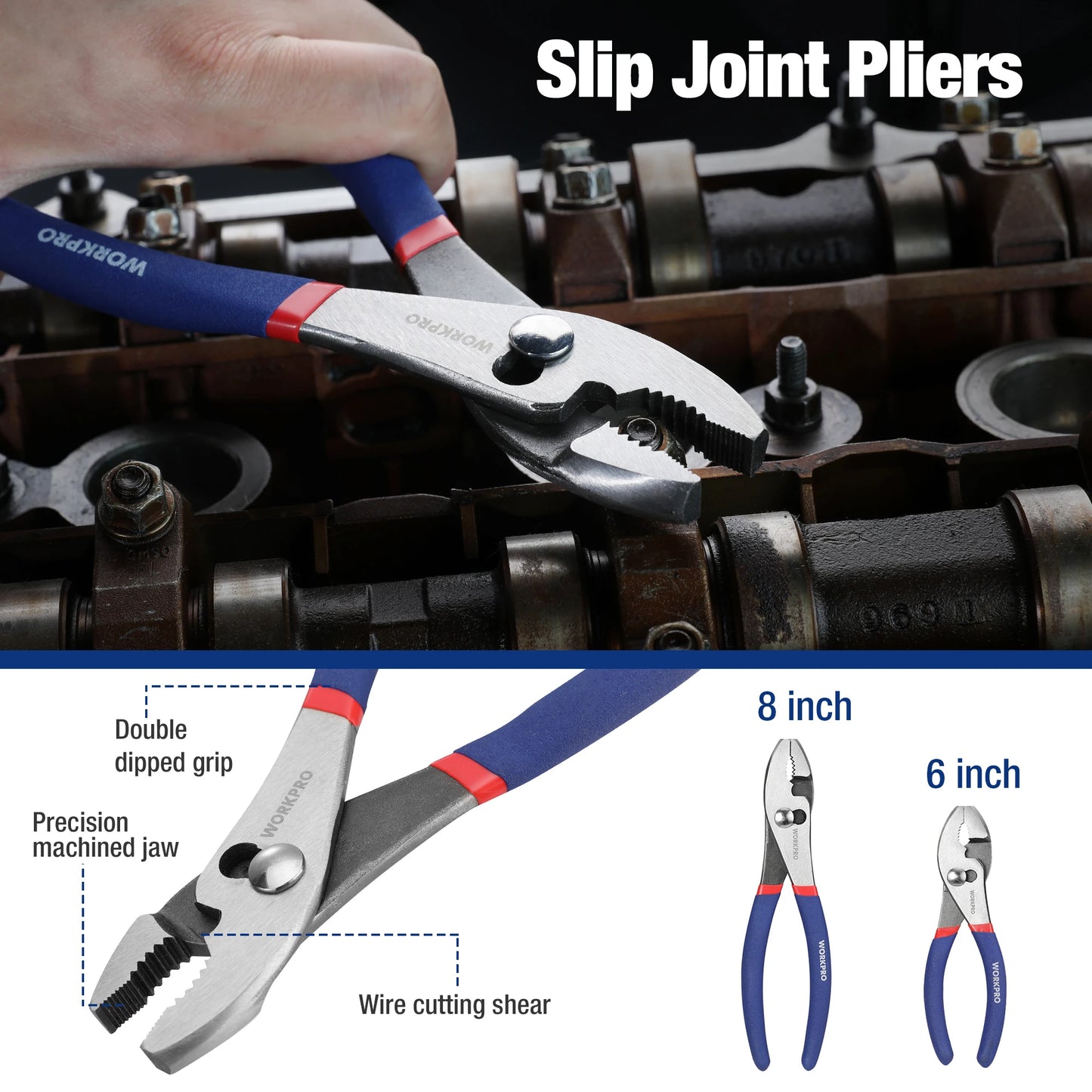 7-piece  Pliers Set with Groove Joint, Long Nose, Slip Joint, Linesman and Diagonal Pliers for DIY