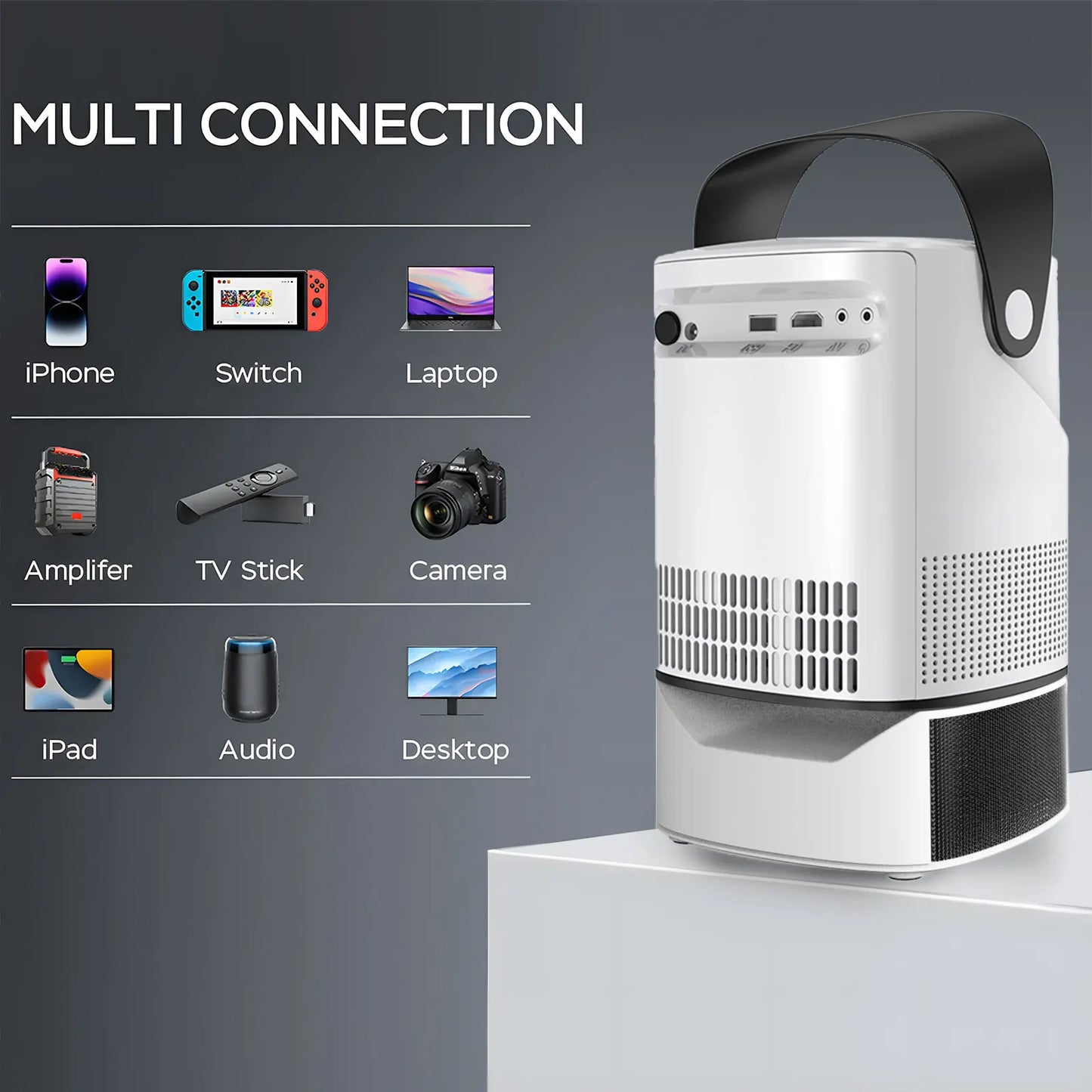 TS-2 home theater wifi projector 240 ANSI portable wifi 4K LCD projector with stand HI352 processor Full HD cinema proyector