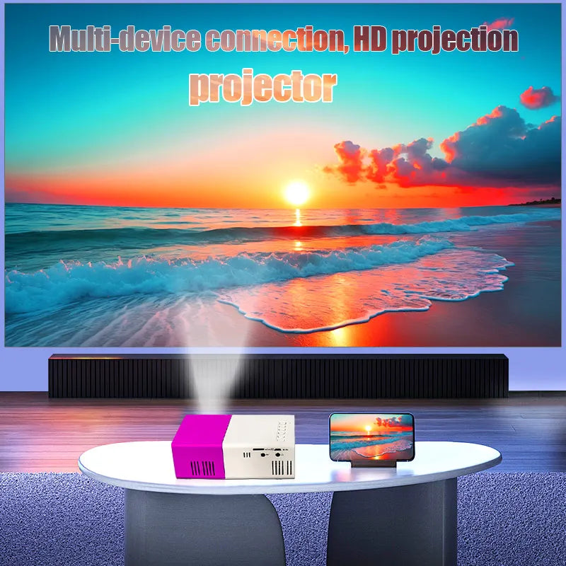 New LED Portable Projector Dlp Full Hd 1000 Lumen HDMI USB Audio Home Theater Media Player Gift Outdoor Travel Mini Projector