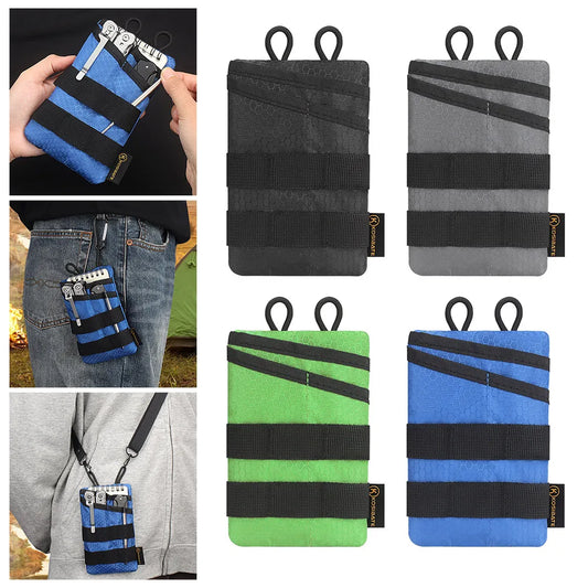Portable Outdoor EDC Tool Storage Bag Foldable Lightweight Small Tool Storage EDC Pouch Wear Resistant for Camping Hiking Sports
