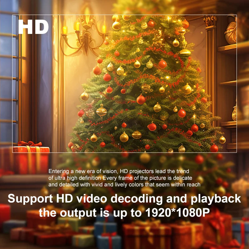 Christmas Full HD Portable LED Projector 1920*1080P 5G WiFi BT5.0 Auto Focus Video Movie Projector 4k Home Theater Gifts Beamer