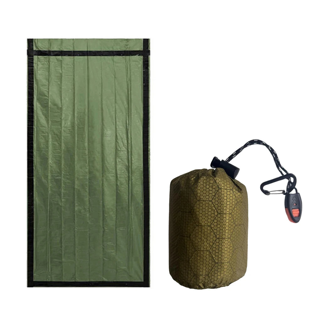 Warm Windproof Waterproof Emergency Sleeping Bag Portable Bivy Sack PE Aluminum Film for Camping Hiking Outdoor