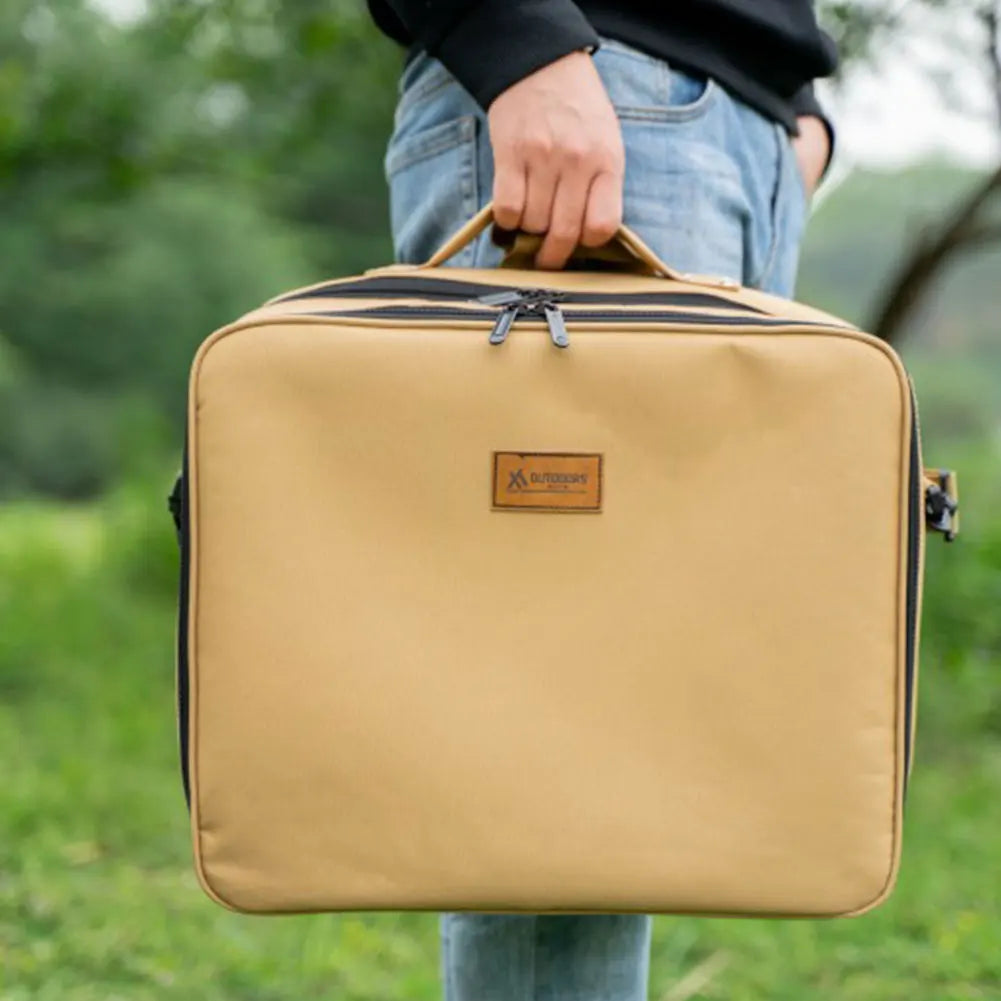 Double Layers Outdoor Camping Gas Tank Storage Bag Oxford Cloth Large Capacity Ground Nail Tool Bag Gas Canister Picnic Bags
