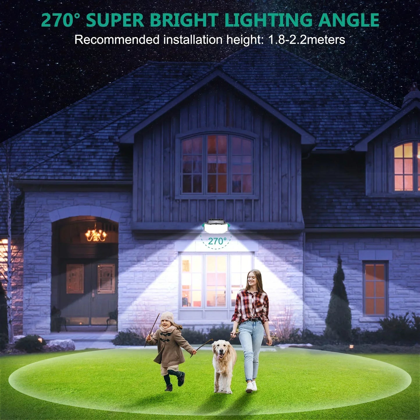 IP65 Waterproof Solar Outdoor Lights - 2 Pack 252 LED Motion Sensor Lights Solar Security Flood Lights for Backyard Patio Patio