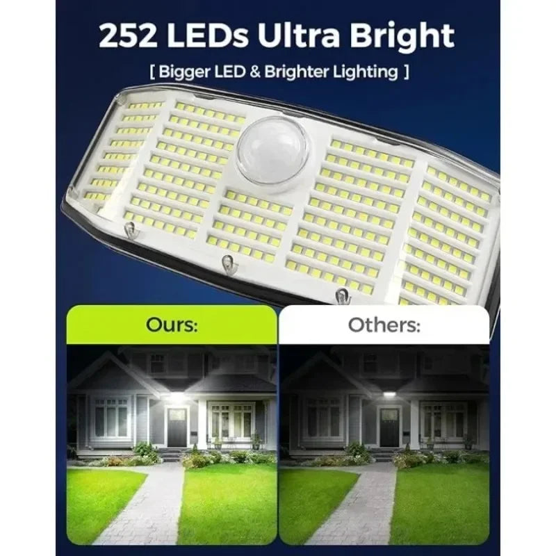 IP65 Waterproof Solar Outdoor Lights - 2 Pack 252 LED Motion Sensor Lights Solar Security Flood Lights for Backyard Patio Patio