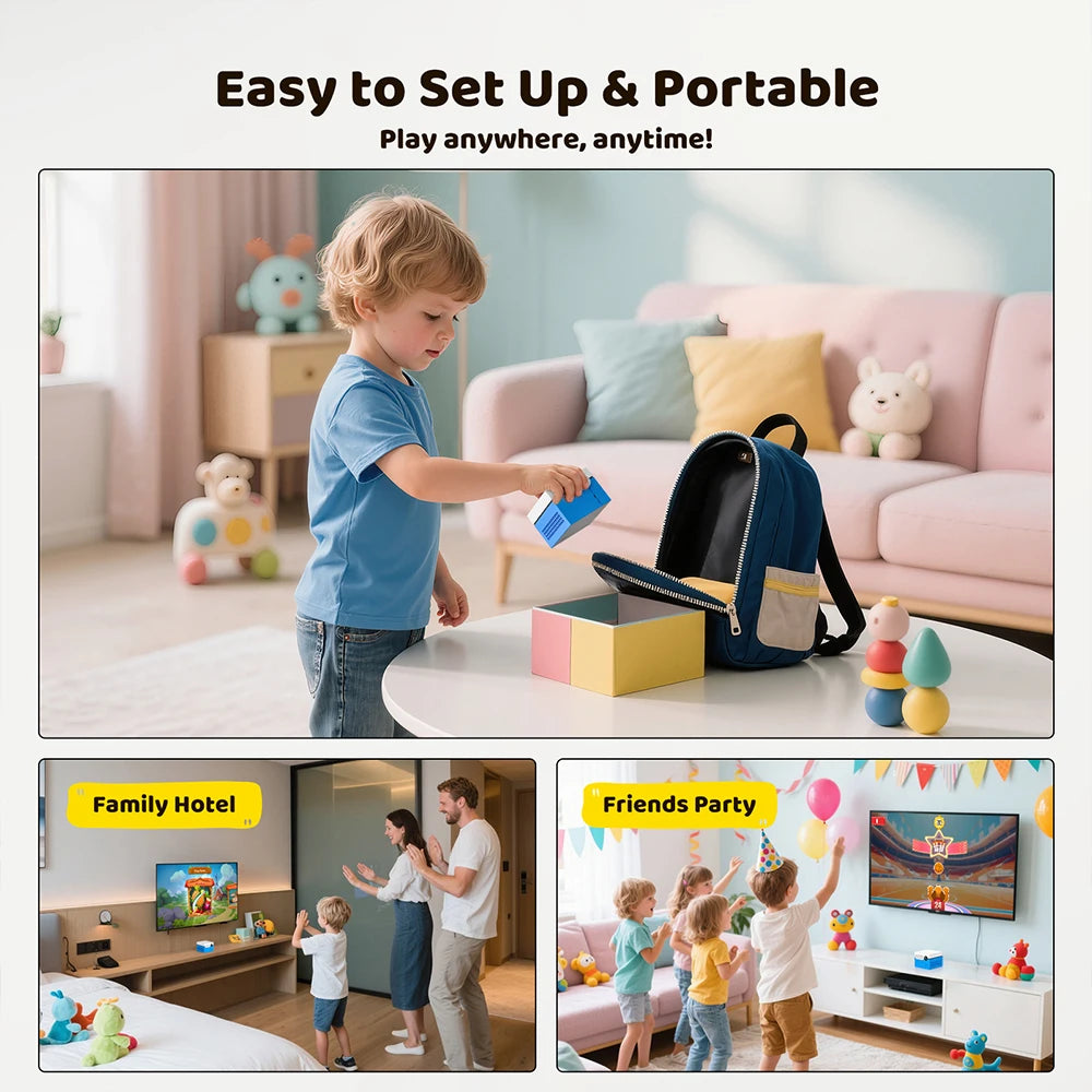 KINHANK Motion X Gaming Console with 20+Games for Kids & Families,Monthly Updat,Plug & Play Indoor Motion-Controlled Game System
