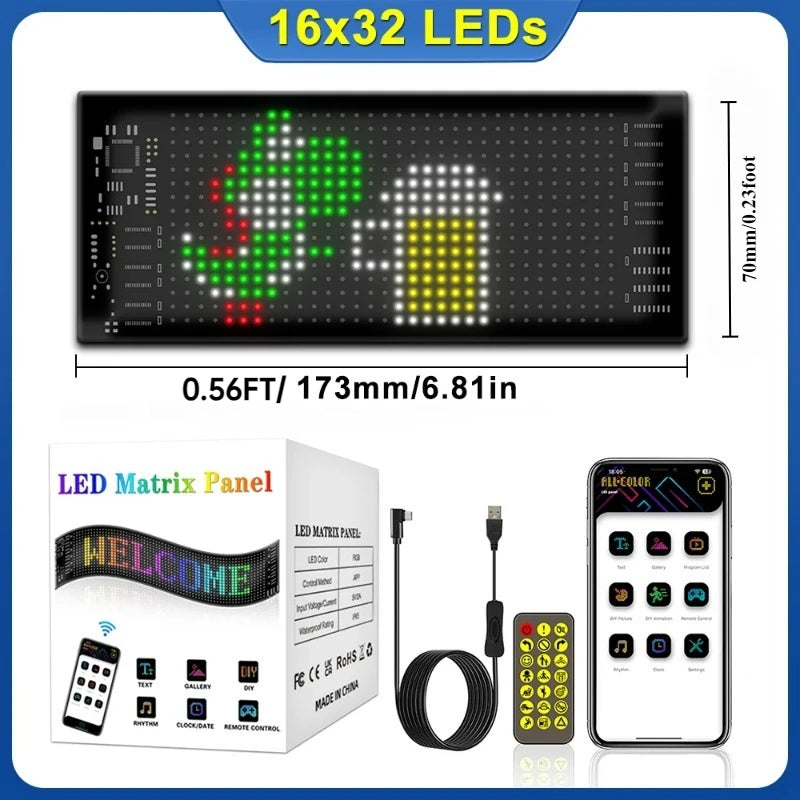 Huge and Bright Devil Eyes LED Matrix Pixel Flexible Panel DIY Programmable for Car Windows Bars and Parties