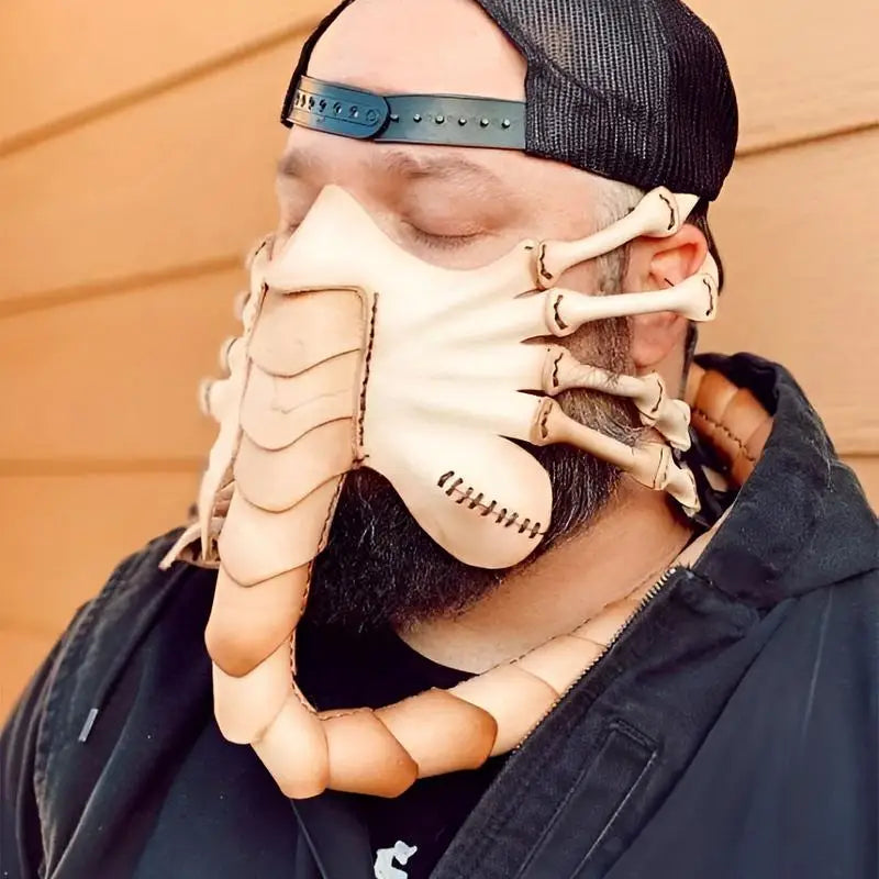 Scary Predator Mask Funny Masks Halloween Party Cosplay Props For Adults Animal Latex Horrific Half Face Mask
