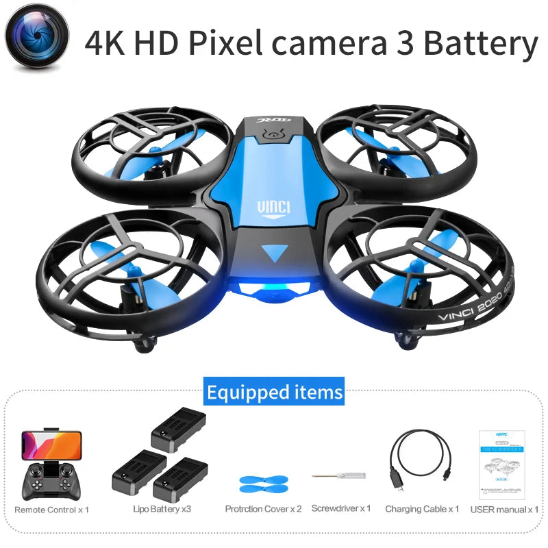 New Mini Drone 4k profession HD 1080P Wide Angle Camera WiFi FPV RC Dron Height Keep Drones Helicopter Kids Toys 4DRC
