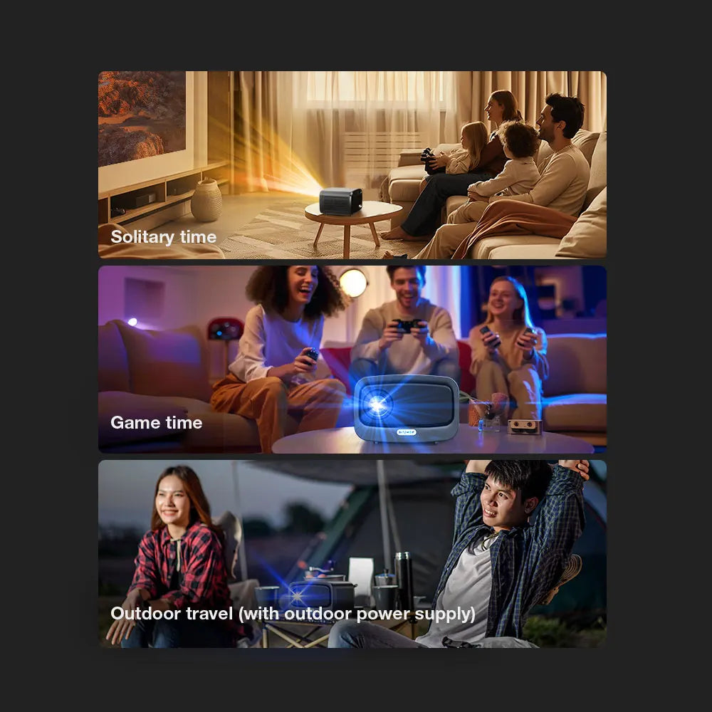 V9 LED 1080P Projector 1000 ANSI Lumens High Brightless Water Cooling Frequency Speaker BT5.0 WIFI 6 for Home Theater Movie