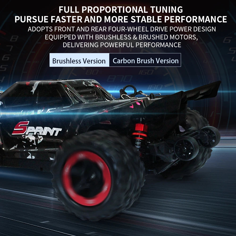1:18 4WD RC Off-Road Toy Truck - High-Speed (60km/h Brushless) & Standard (40km/h Brushed) - Climbing Remote Control Car