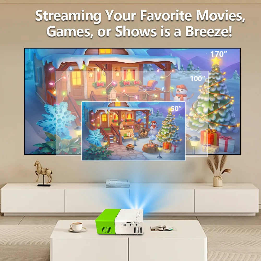 New HD Mini Projector Portable with Remote Control Audio Home Theater Media Player Beamer Outdoor Travel Entertainment Projector