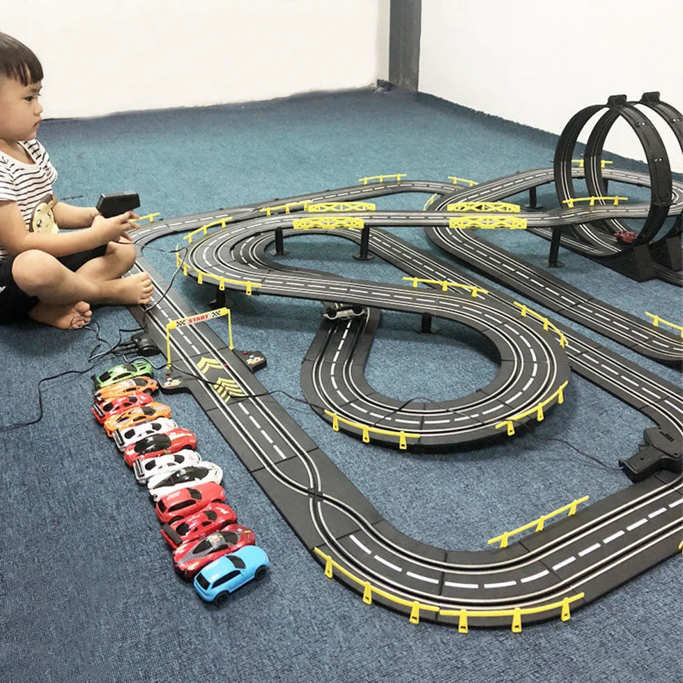 RC Railway Car1:43 Accessories Toy Electric Race Track Vehicle Double Battle Speedway Profissional Slot Car Circuit Racing Gift