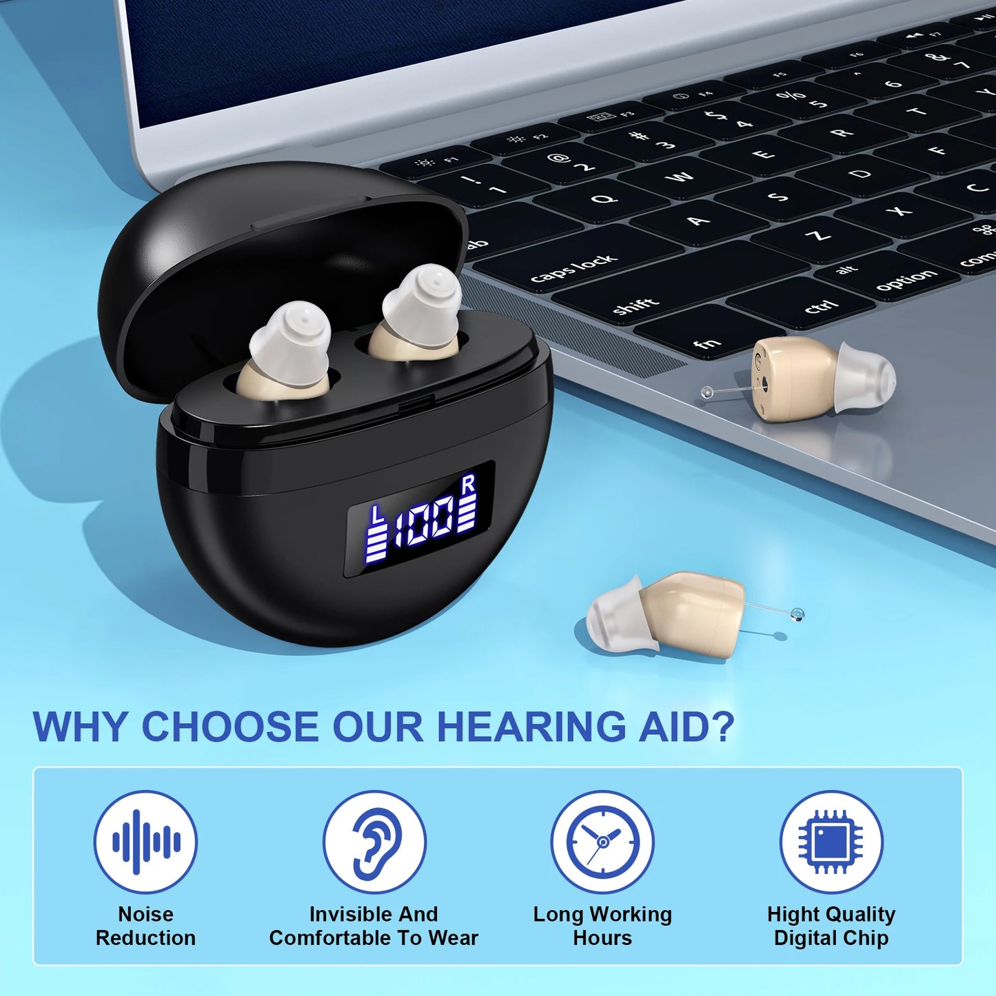 Rechargeable Portable Hearing Aids For Deafness ITE Invisible Hearing Amplifiers Invisible Hearing Amplifiers