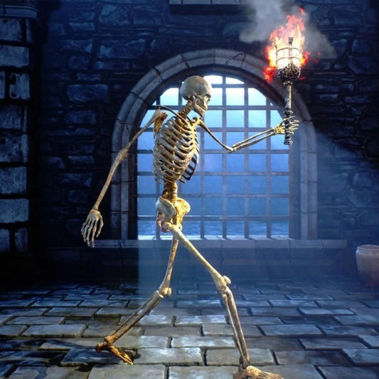 Halloween Skeleton Decoration Plastic Vivid Design Sound Effect 165cm Home Ornament Bone Decor Movable Joints for Photo