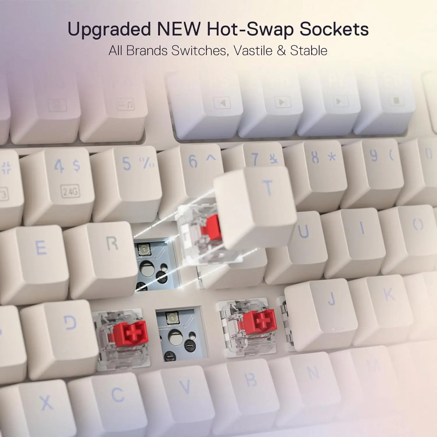 Redragon K673 PRO 75% Wireless Gasket RGB 3-Modes 81 Keys Compact Mechanical Hot-SwapGaming Keyboard