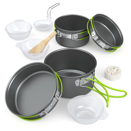 Outdoor Tableware Camping Cookware 2-3 People Multifunctional Aluminum Oxide Cooking Tool Set Portable Stove Dinnerware